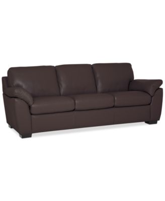 Furniture - Lothan 87" Leather Sofa with 3 Cushions