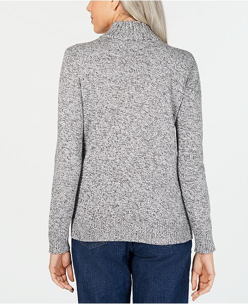 Karen Scott Marled-Knit Quarter-Zip Sweater, Created for Macy's ...