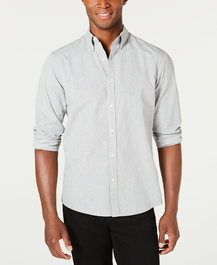 Michael Kors Mens' Slim-Fit Stretch Dot-Print Shirt, Created for Macy's ...