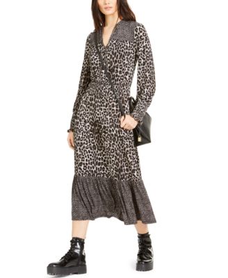 leopard print tiered dress