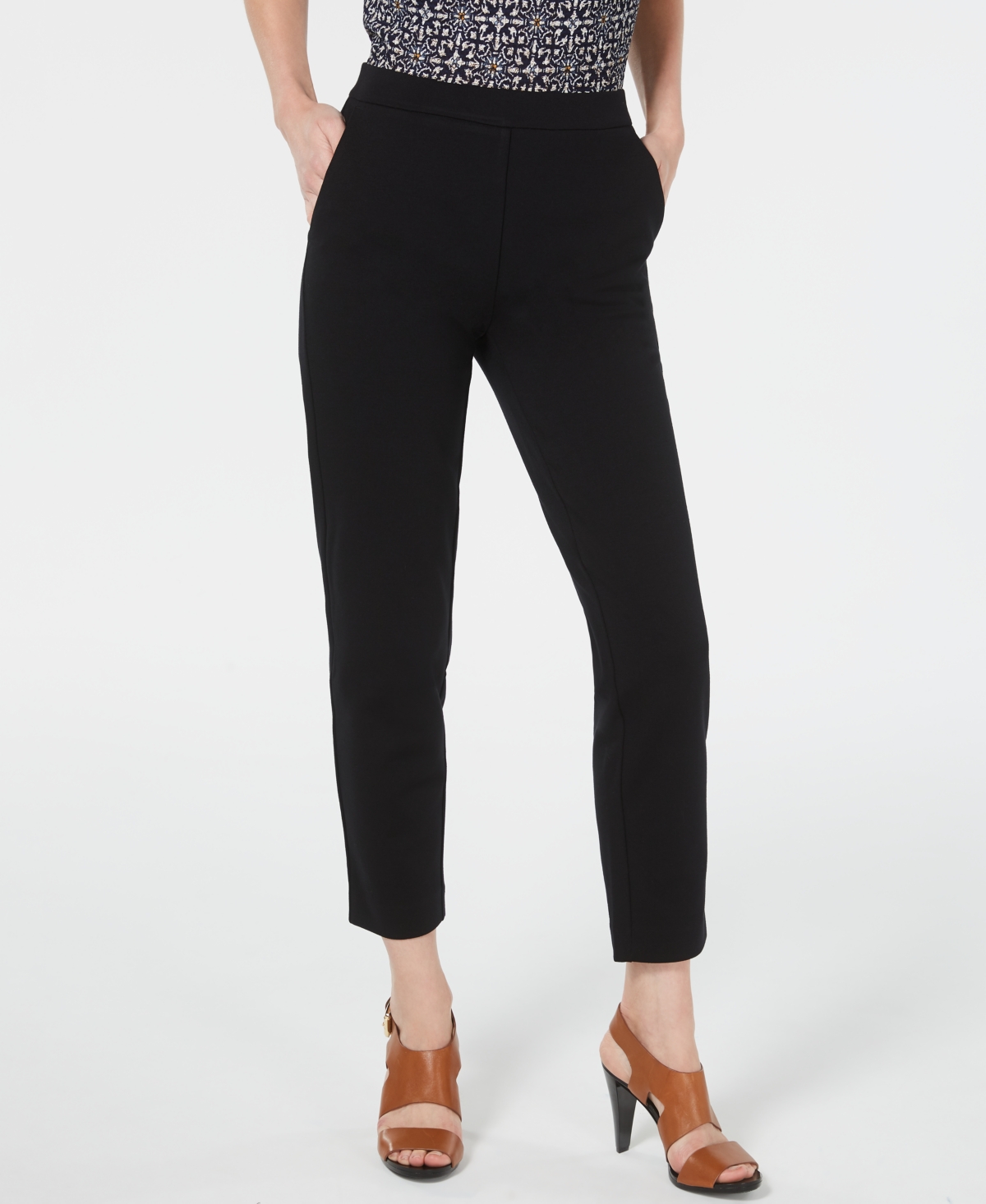 Michael Kors Michael  Women's Slim Pull-on Pants, Regular & Petite In Black