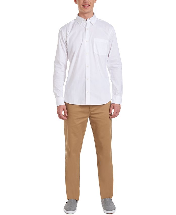 Nautica Young Men White Long Sleeve Stretch Oxford - Macy's