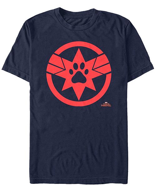 Marvel Men S Captain Marvel Goose The Cat Paw Logo Short Sleeve T