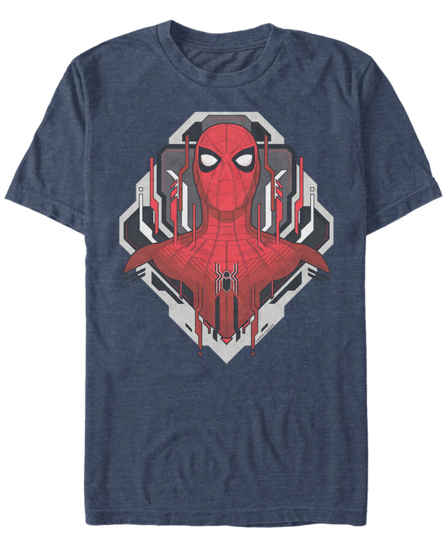 Мужская футболка Fifth Sun Marvel Spider-Man Morphed Spidey Tech Badge Short Sleeve, цвет: Тёмно-синий — фото 1
