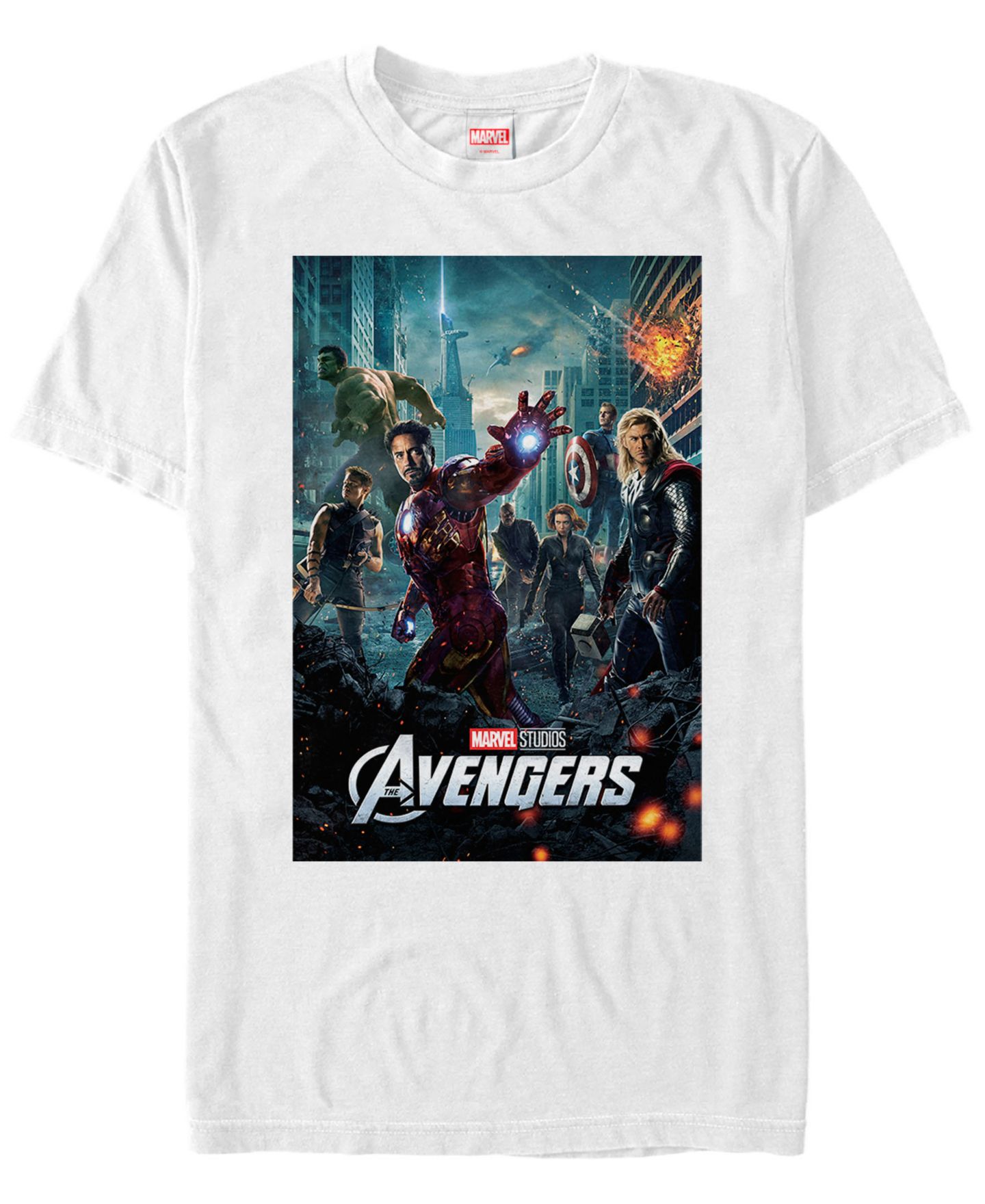 Мужская футболка Fifth Sun Marvel Avengers Action Group Shot Poster Short Sleeve, цвет: Белый — фото 1