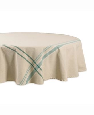 Chambray French Stripe Tablecloth 70" Round