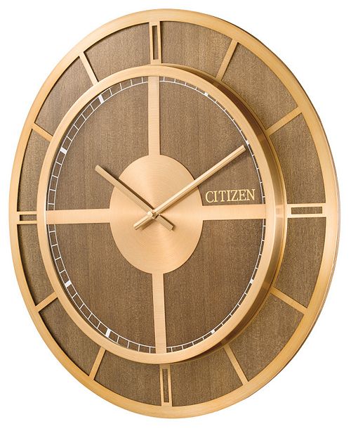 Citizen Gallery Wood & GoldTone Wall Clock & Reviews All Fine