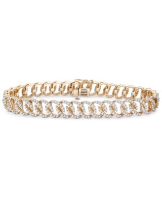Macy's - Diamond Oval Link Bracelet (3 ct. t.w.) in 14k Gold