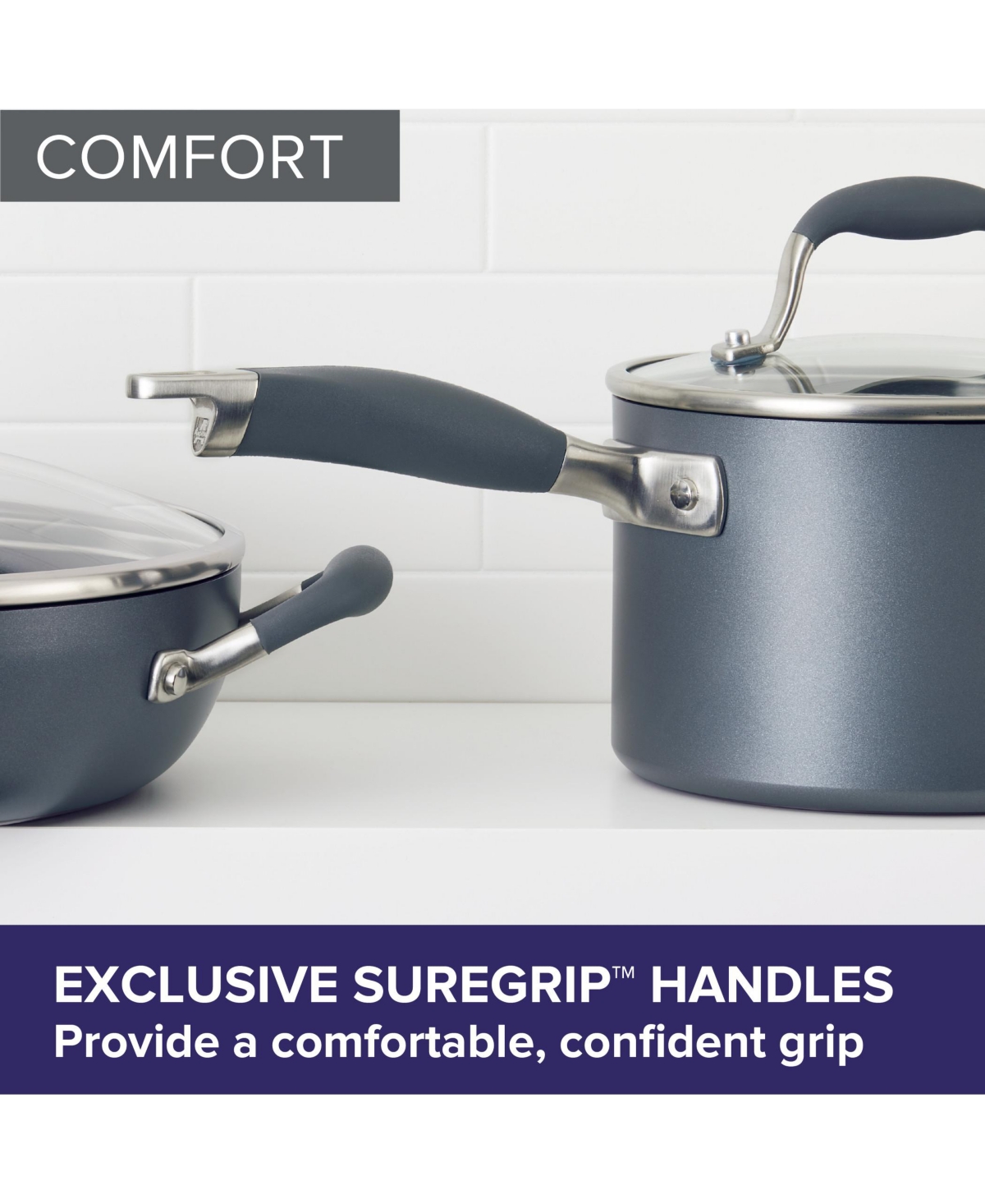 Anolon Advanced Home Hard-Anodized 11" Nonstick Deep Square Grill Pan