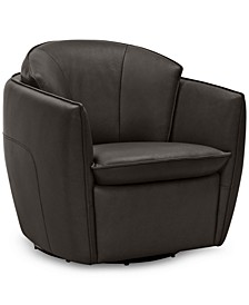 Chanute 32" Leather Accent Swivel Chair, Created for Macy's