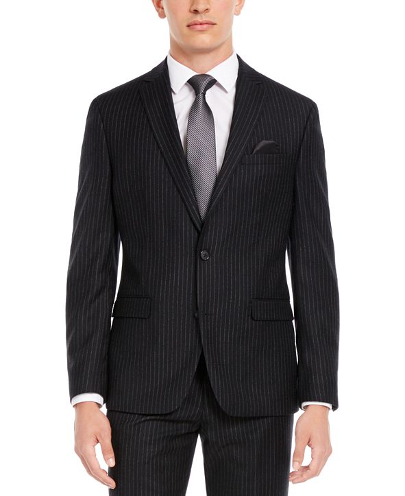 Bar III Men's Slim-Fit Black Stripe Suit Separate Jacket, Created for ...