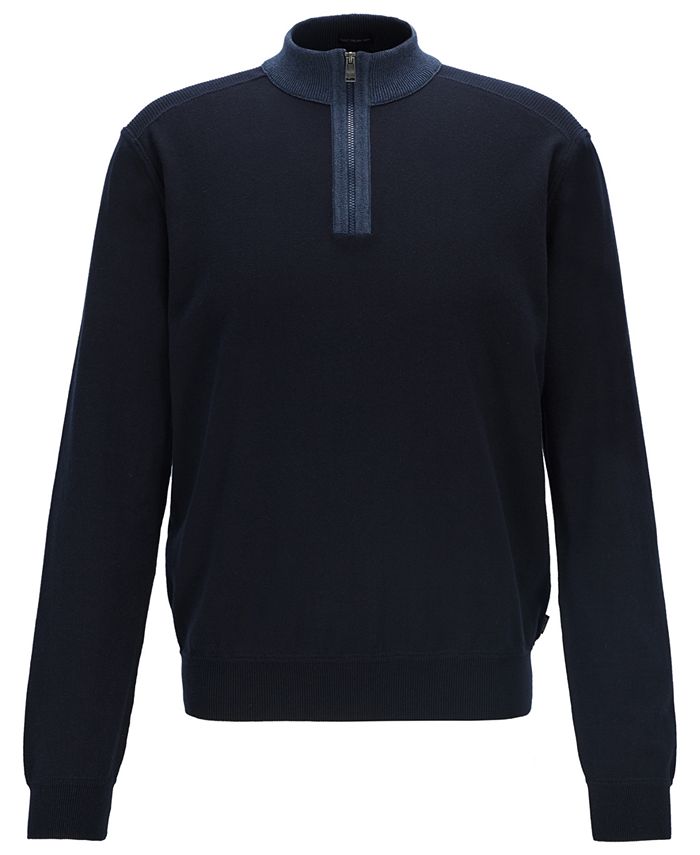 Hugo Boss BOSS Men's Jannes Zip-Neck Sweater - Macy's