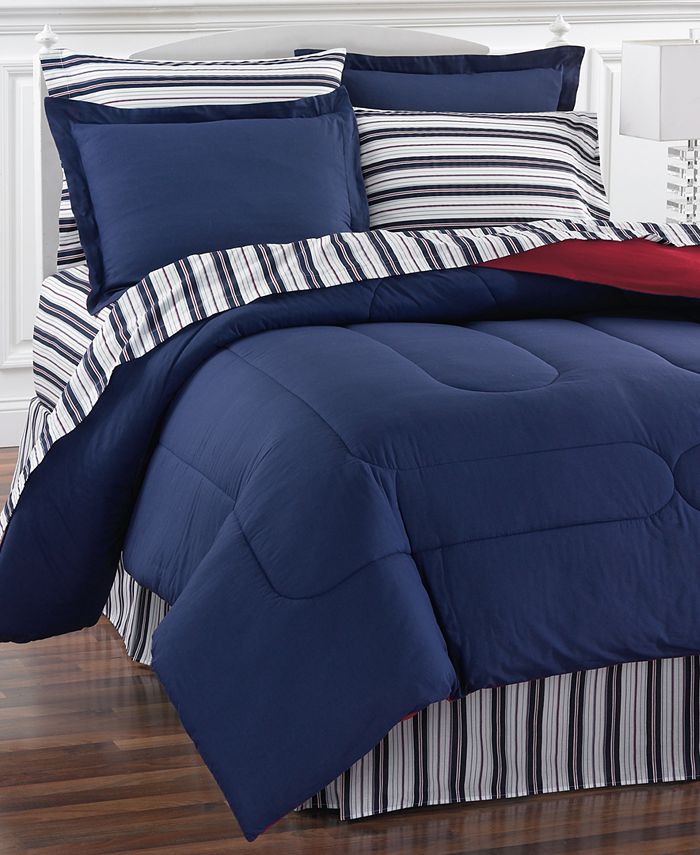 Navy Yard Reversible 8 Pc Bedding Sets, Macy S Bed In A Bag Cal King Size