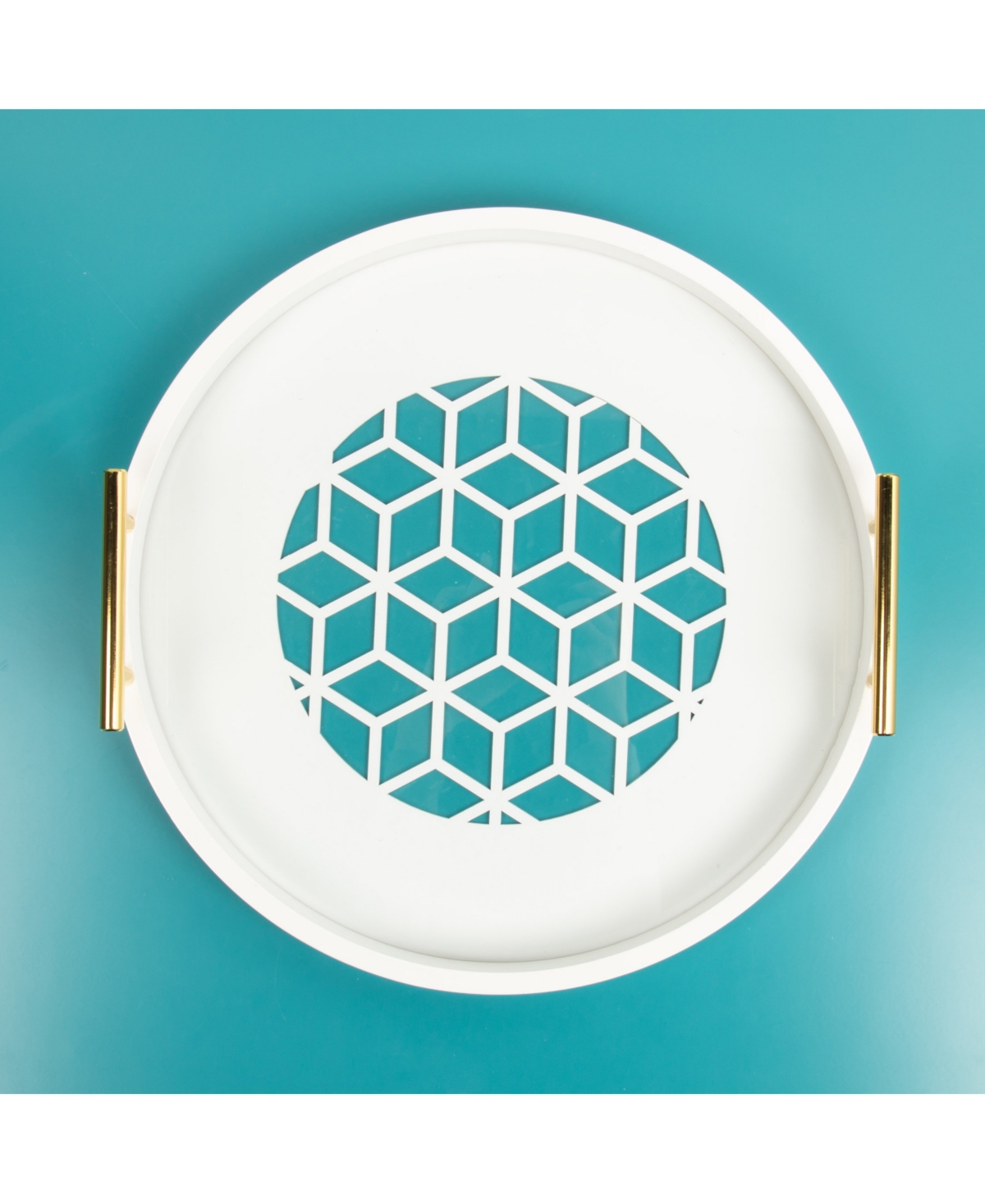 Kate and Laurel Caspen Round Decorative Tray - 15.5