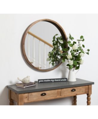 Hutton Round Wood Wall Mirror - 30" x 30"