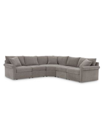 CLOSEOUT! Wedport 5-Pc. Fabric "L" Shape Modular Sectional Sofa with Wedge Corner Piece, Created for Macy's