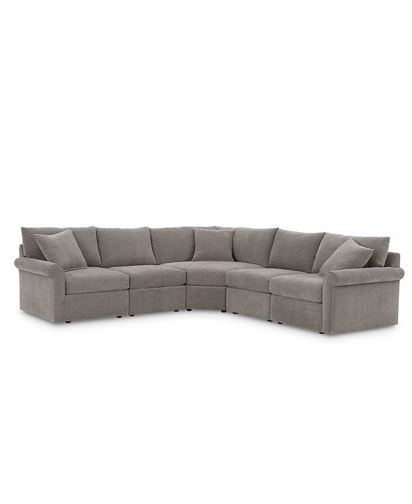Furniture Wedport 5Pc. Fabric "L" Shape Modular Sectional Sofa with