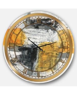 Designart Glam Oversized Metal Wall Clock - 36 X 36 In Orange