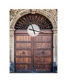 Old Door in Catania Wall Clock