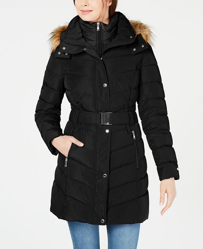 Mig selv helvede butik Tommy Hilfiger Faux-Fur-Trim Hooded Puffer Coat, Created for Macy's &  Reviews - Coats & Jackets - Women - Macy's