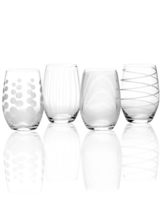 Glassware, Set of 4 Cheers Stemless Wine Glasses