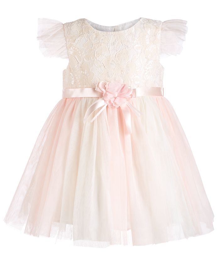 Bonnie Baby Baby Girls Lace Ballerina Dress - Macy's