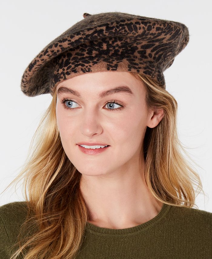 Leopard print best sale beret