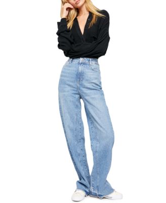 People Relaxed Straight Slouch Jeans 