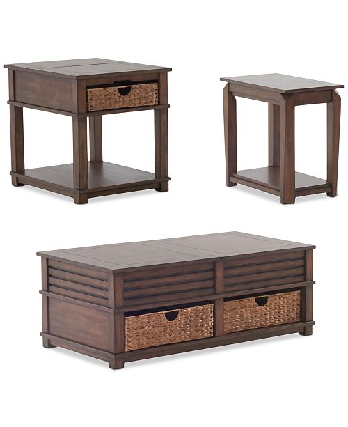 Klaussner Strickland Table Furniture 3 Pc Set Cocktail Table End Table Chairside Table Reviews Furniture Macy S