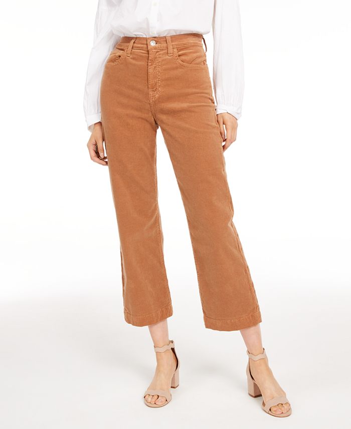 7 For All Mankind Alexa Cropped Corduroy Pants - Macy's