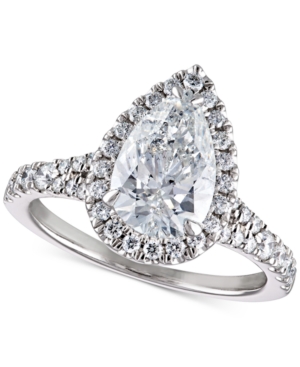 image of Certified Diamond Pear Halo Engagement Ring (2-1/2 ct. t.w.) in 14k Gold