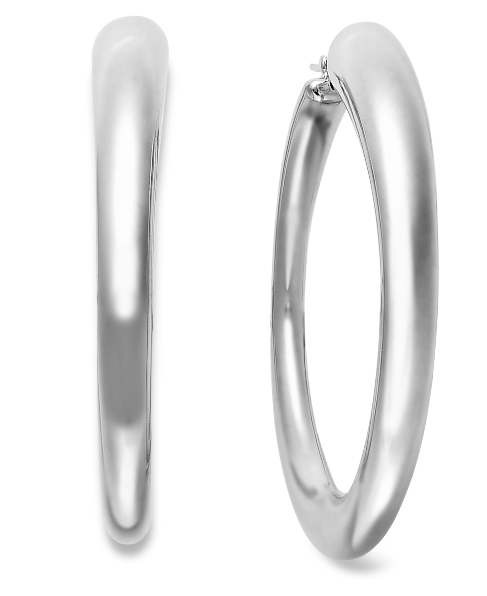 Sterling Silver Earrings, Large Oval Hoop Earrings   Earrings