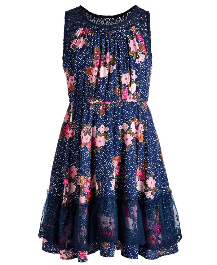 Epic Threads Big Girls Floral Challis Dress, Created for Macy's - Macy's