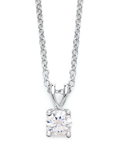 X3 Certified Diamond Pendant Necklace in 18k White Gold (1/2 ct. t.w.)