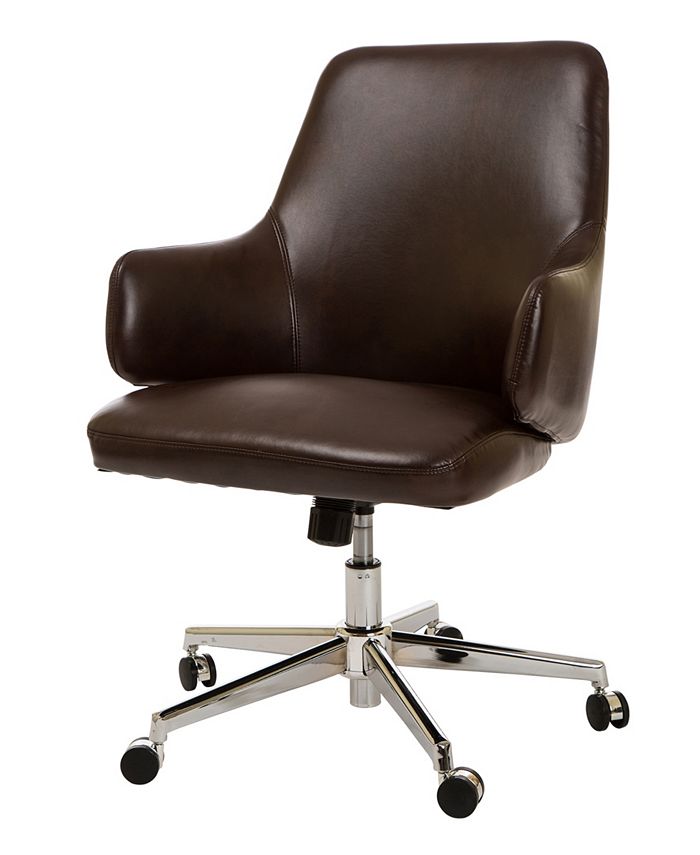 Glitzhome MidCentury Modern Bonded Leather Gaslift Adjustable Swivel Office Chair Macy's