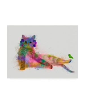Trademark Global Fab Funky Cat Rainbow Splash 10 Canvas Art In Multi