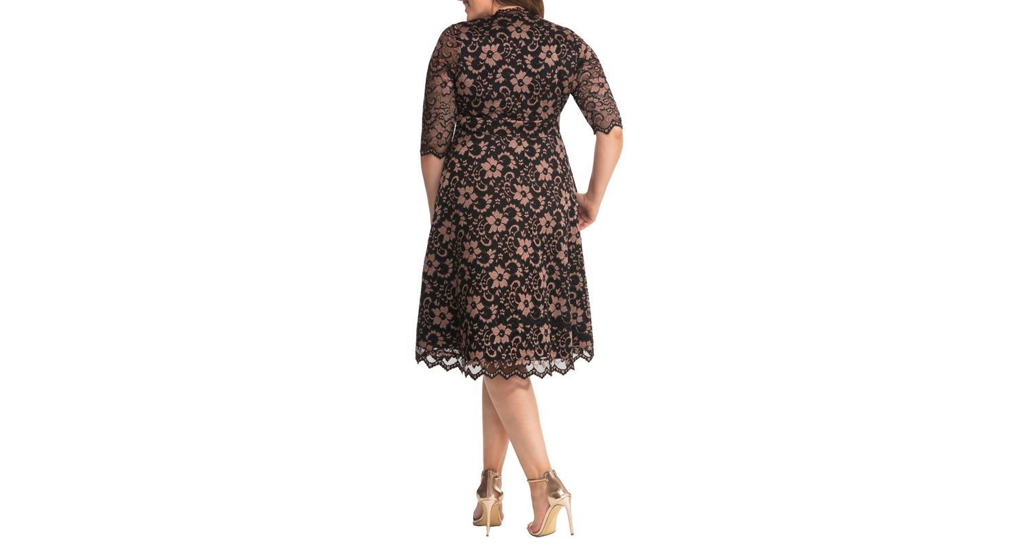 Plus Size Mon Cherie Floral Lace Cocktail Dress