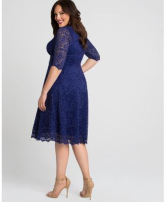 Plus Size Mademoiselle Lace Cocktail Dress with Sleeves