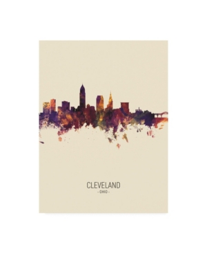 Trademark Global Michael Tompsett Cleveland Ohio Skyline Portrait Iii Canvas Art In Multi