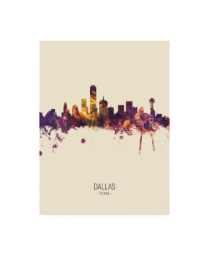 Trademark Global Michael Tompsett Dallas Texas Skyline Portrait Iii Canvas Art In Multi