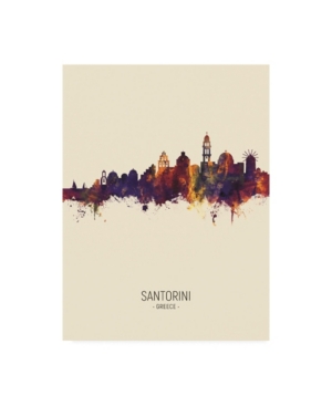 Trademark Global Michael Tompsett Santorini Skyline Portrait Iii Canvas Art In Multi