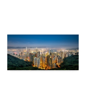 Trademark Global David Ayash Hong Kong Island And Kowloon Canvas Art In Multi