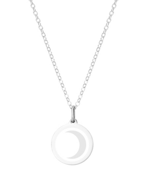 image of Auburn Jewelry Mini Moon Pendant Necklace in Sterling Silver and Enamel, 16