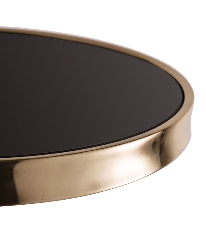 Glitzhome Deluxe Mirrored Round GoldTone Accent Table, Set of 2 Macy's