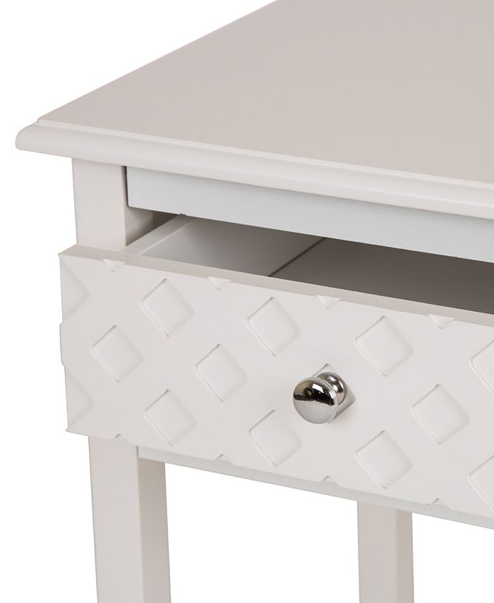 Glitzhome White Wooden End Table with 1 Drawer Macy's