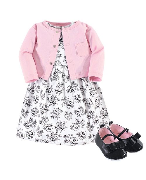 Hudson Baby Dress Cardigan Shoe Set 3 Piece Toile 12 18
