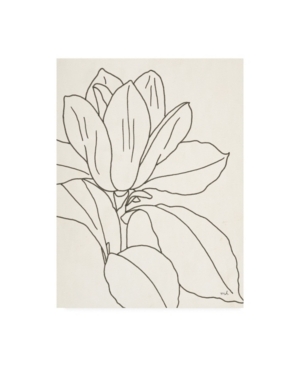 Trademark Global Moira Hershey Magnolia Line Drawing V2 Crop Canvas Art In Multi