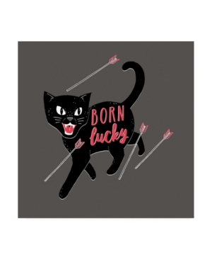 Trademark Global Michael Buxto Born Lucky Black Cat Canvas Art In Multi