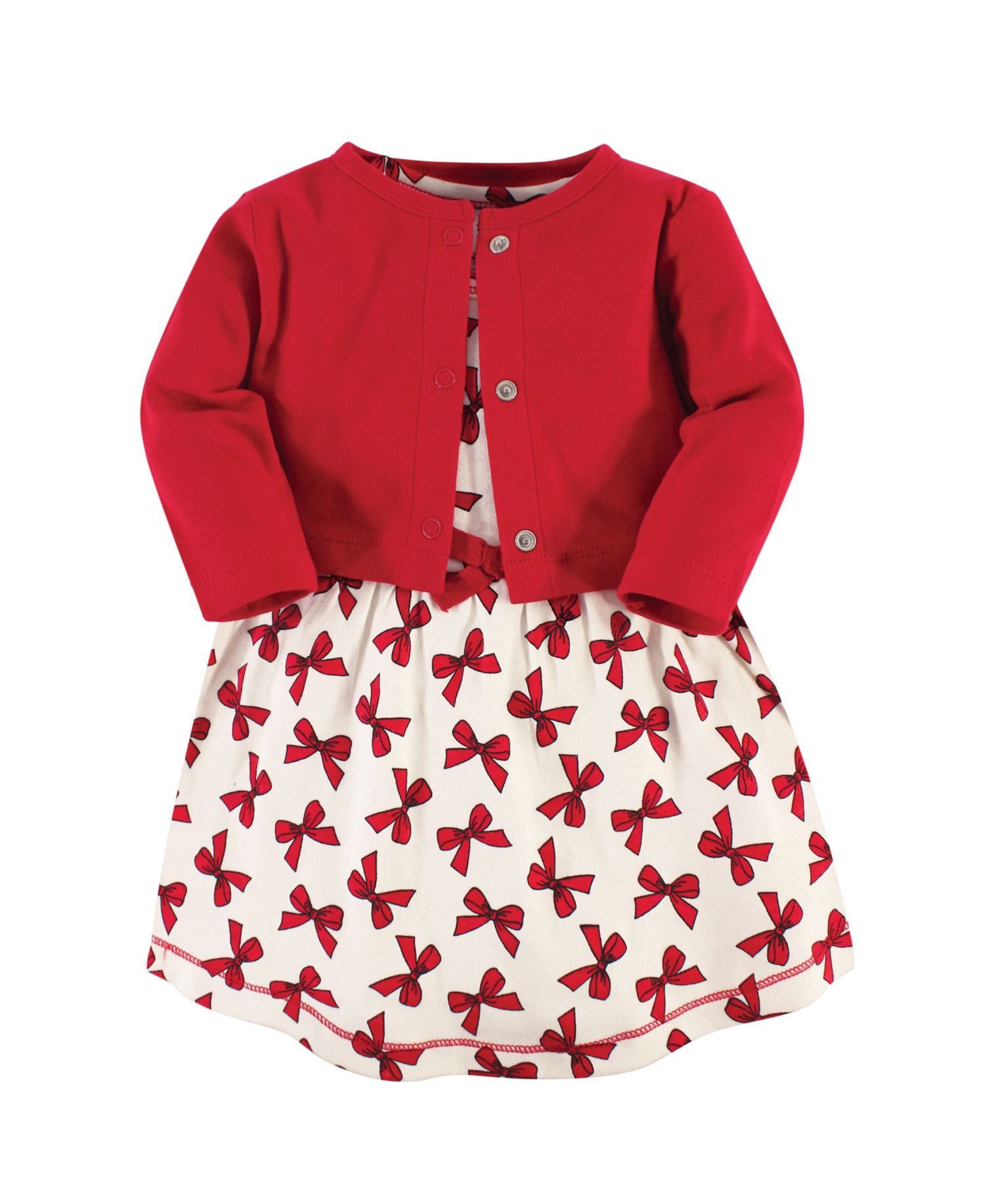 Baby Girls Comfy Natural Cotton Dress & Cardigan Set