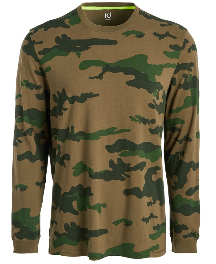 Ideology Men's Exploded Camo Long-Sleeve T-Shirt, Created for Macy's ...